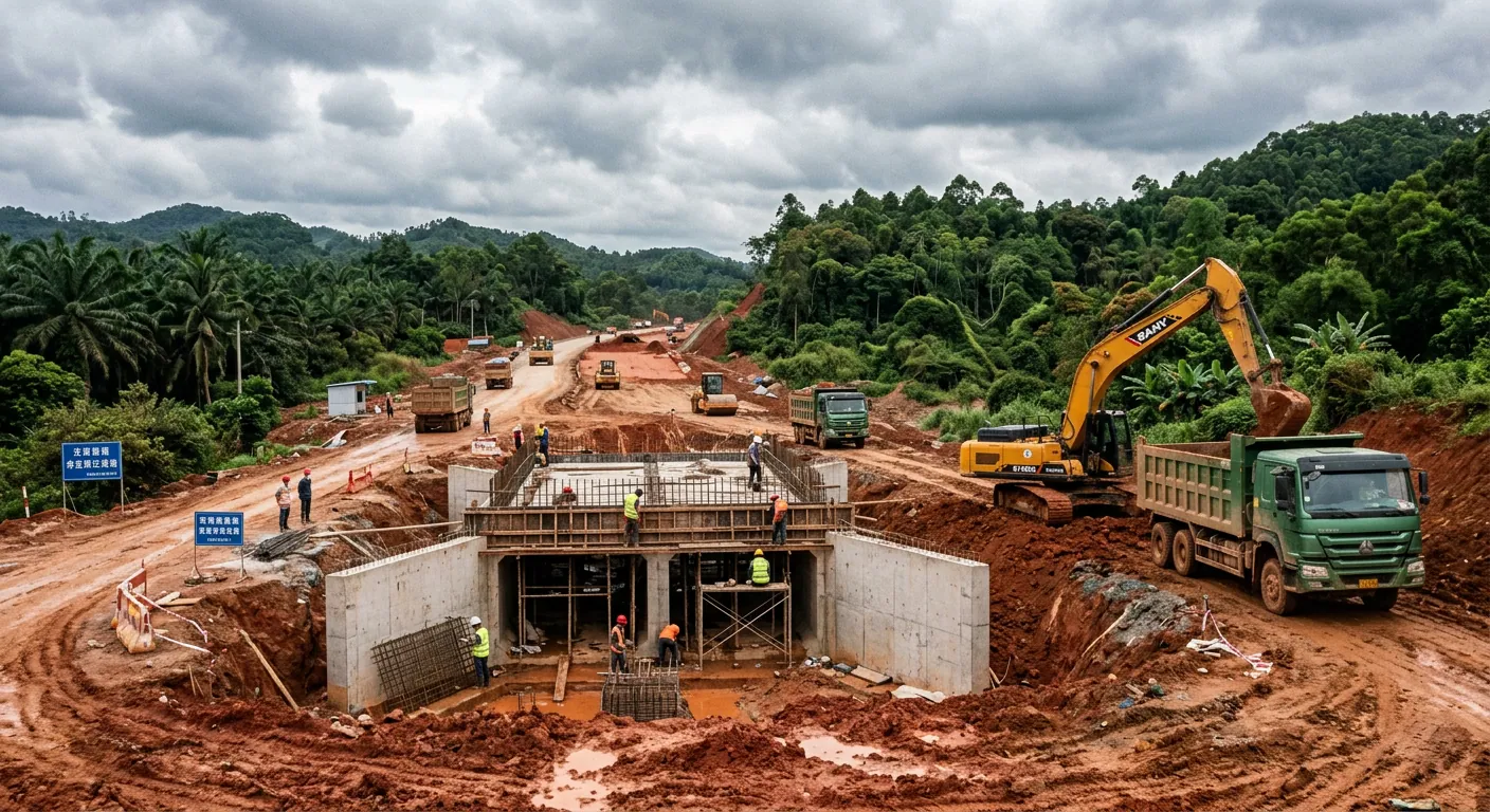 省道S277线改建工程路基施工现场